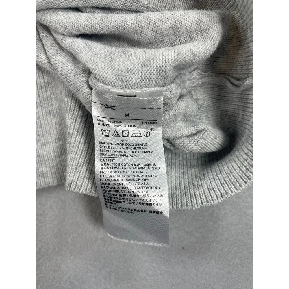 Banana Republic Mens Sweater V-Neck Light Gray Cotton Knit Size M